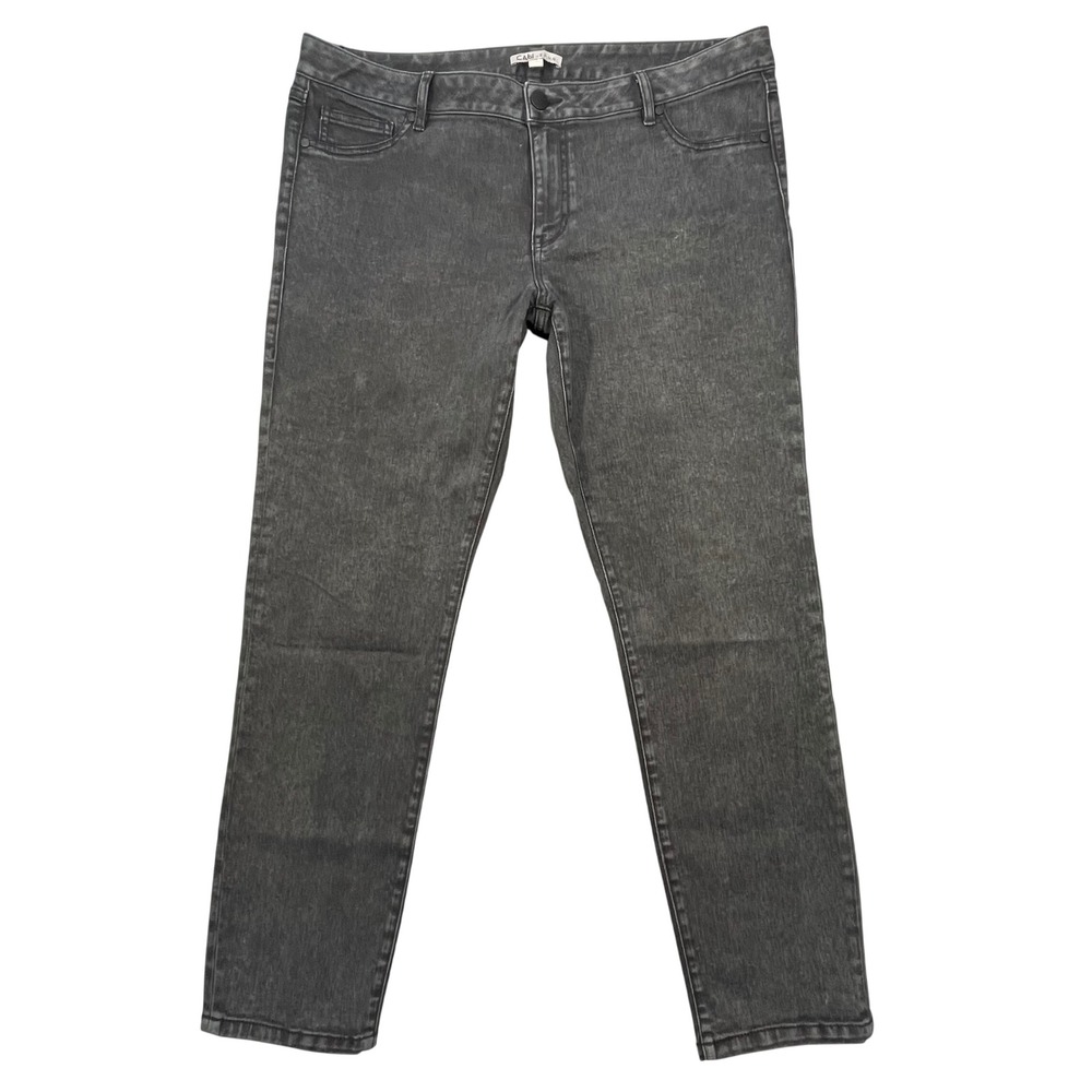 Cabi Gray Acid Wash Straight Leg Jeans Women Size 16